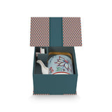 Pip Studio Flower Festival Teekanne Geschenkset Blau – 1L Porzellan in Geschenkbox