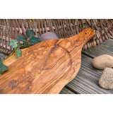 Tranchierbrett aus Olivenholz mit Saftrille & Griff 45–49 cm – handgefertigtes Unikat aus Deutschland