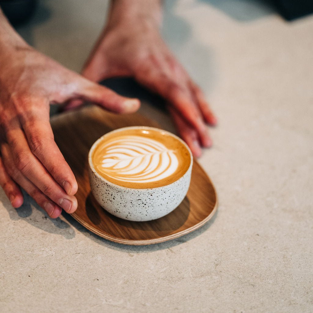 KUMO Cappuccino Tasse Blau | Handgemachte Keramiktasse