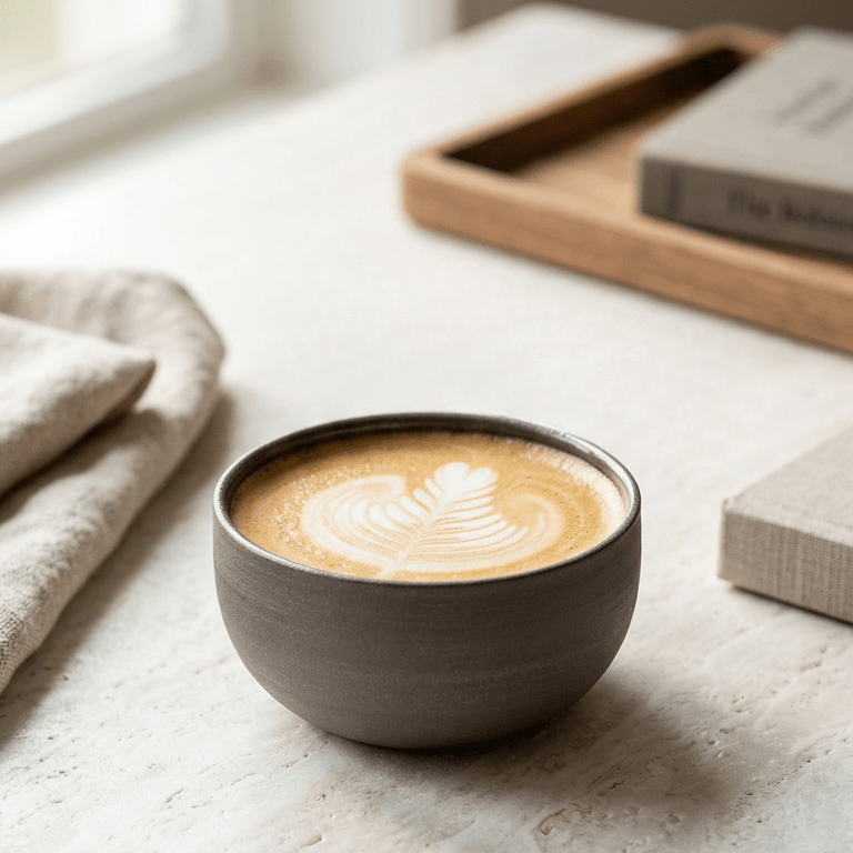KUMO Flat White Tasse grau/schwarz